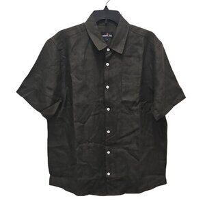 American Giant Men's Linen Button Up Collared Shirt Medium New Olive Green